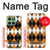 S3421 Noir Orange Blanc Argyle Plaid Etui Coque Housse pour Motorola Edge 60