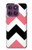 S1849 Rose Noir Chevron Zigzag Etui Coque Housse pour Motorola Edge 60 Pro