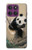 S2210 Peinture Art Panda Fluffy Etui Coque Housse pour Motorola Edge 60 Pro
