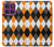 S3421 Noir Orange Blanc Argyle Plaid Etui Coque Housse pour Motorola Edge 60 Pro