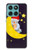S2849 Mignon Lune Nuit Sleepy Chouette Etui Coque Housse pour Motorola Edge 60 Fusion