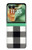 S2842 Noir et blanc Buffle motif de vérification Etui Coque Housse pour Motorola Razr 70+,60+, Razr+ (2026, 2025, 2024)