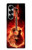 S0415 Graver guitare feu Etui Coque Housse pour Samsung Galaxy Z Fold 7