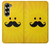 S1145 Soleil jaune Mustache Etui Coque Housse pour Samsung Galaxy Z Fold 7