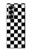 S1611 Échiquier Damier Noir Blanc Etui Coque Housse pour Samsung Galaxy Z Fold 7