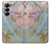 S3717 Imprimé graphique en marbre bleu pastel or rose Etui Coque Housse pour Samsung Galaxy Z Fold 7