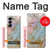 S3717 Imprimé graphique en marbre bleu pastel or rose Etui Coque Housse pour Samsung Galaxy Z Fold 7