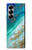 S3920 Couleur bleu océan abstrait émeraude mélangée Etui Coque Housse pour Samsung Galaxy Z Fold 7
