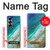 S3920 Couleur bleu océan abstrait émeraude mélangée Etui Coque Housse pour Samsung Galaxy Z Fold 7