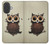 S0360 café Chouette Etui Coque Housse pour iPhone 17