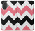 S1849 Rose Noir Chevron Zigzag Etui Coque Housse pour iPhone 17