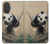 S2210 Peinture Art Panda Fluffy Etui Coque Housse pour iPhone 17