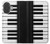 S3078 Noir et blanc Clavier de piano Etui Coque Housse pour iPhone 17
