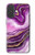 S3896 Stries d'or en marbre violet Etui Coque Housse pour iPhone 17