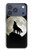 S1981 Loup hurlant à la lune Etui Coque Housse pour iPhone 17 Pro, 18 Pro
