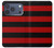 S2638 Noir et Rouge rayé Etui Coque Housse pour iPhone 17 Pro, 18 Pro