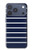 S2767 Marine rayé blanc Etui Coque Housse pour iPhone 17 Pro, 18 Pro