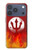 S2803 Feu Rouge Diable Lance Symbole Etui Coque Housse pour iPhone 17 Pro, 18 Pro