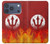 S2803 Feu Rouge Diable Lance Symbole Etui Coque Housse pour iPhone 17 Pro, 18 Pro