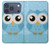 S3029 Bleu mignon Chouette Etui Coque Housse pour iPhone 17 Pro
