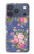 S3265 Motif Fleur millésimé Etui Coque Housse pour iPhone 17 Pro, 18 Pro
