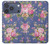 S3265 Motif Fleur millésimé Etui Coque Housse pour iPhone 17 Pro, 18 Pro