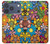 S3281 Motif coloré Hippie Fleurs Etui Coque Housse pour iPhone 17 Pro, 18 Pro