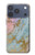 S3717 Imprimé graphique en marbre bleu pastel or rose Etui Coque Housse pour iPhone 17 Pro, 18 Pro