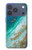 S3920 Couleur bleu océan abstrait émeraude mélangée Etui Coque Housse pour iPhone 17 Pro