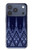 S3950 Motif textile thaïlandais bleu Etui Coque Housse pour iPhone 17 Pro, 18 Pro