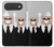 S3557 Ours en Costume Noir Etui Coque Housse pour iPhone Air