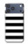 S1596 Noir et blanc rayé Etui Coque Housse pour iPhone 17 Pro Max, 18 Pro Max