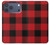 S2931 Rouge Buffle motif de vérification Etui Coque Housse pour iPhone 17 Pro Max, 18 Pro Max