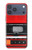 S3204 Rouge Cassette Recorder graphique Etui Coque Housse pour iPhone 17 Pro Max, 18 Pro Max