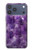 S3713 Graphique violet améthyste à quartz imprimé Etui Coque Housse pour iPhone 17 Pro Max