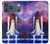 S3913 Navette spatiale nébuleuse colorée Etui Coque Housse pour iPhone 17 Pro Max, 18 Pro Max