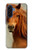 S1595 Beau cheval marron Etui Coque Housse pour Samsung Galaxy A17