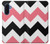 S1849 Rose Noir Chevron Zigzag Etui Coque Housse pour Samsung Galaxy A17
