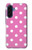 S2358 Rose à pois Etui Coque Housse pour Samsung Galaxy A17