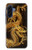 S2804 Dragon d'or imprimé chinois Etui Coque Housse pour Samsung Galaxy A17