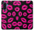 S2933 Bisous Rose Lips sur Noir Etui Coque Housse pour Samsung Galaxy A17, A18