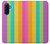 S3678 Vertical arc-en-ciel coloré Etui Coque Housse pour Samsung Galaxy A17