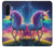 S3977 Licorne colorée Etui Coque Housse pour Samsung Galaxy A17