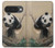 S2210 Peinture Art Panda Fluffy Etui Coque Housse pour Google Pixel 10, 10 Pro