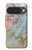 S3717 Imprimé graphique en marbre bleu pastel or rose Etui Coque Housse pour Google Pixel 10, 10 Pro