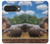 S4031 Bébé hippopotame Famille d'hippopotames Etui Coque Housse pour Google Pixel 10, 10 Pro