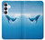 S0843 Baleine bleue Etui Coque Housse pour Samsung Galaxy S25 FE, S26 FE