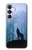 S0935 Loup Hurlant dans la forêt Etui Coque Housse pour Samsung Galaxy S25 FE