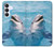 S1291 Les Dauphins en Mer Etui Coque Housse pour Samsung Galaxy S25 FE