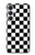 S1611 Échiquier Damier Noir Blanc Etui Coque Housse pour Samsung Galaxy S25 FE